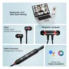 boAt Rockerz 245 Pro wireless neckband earphones in Fusion Black, feature card: Bluetooth 5.3 dual pairing, IPX4, magnetic earbuds, controls and voice assistant