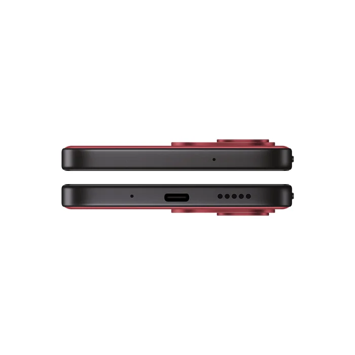 Vivo T5x 5G in Fusion Red, top and bottom edges