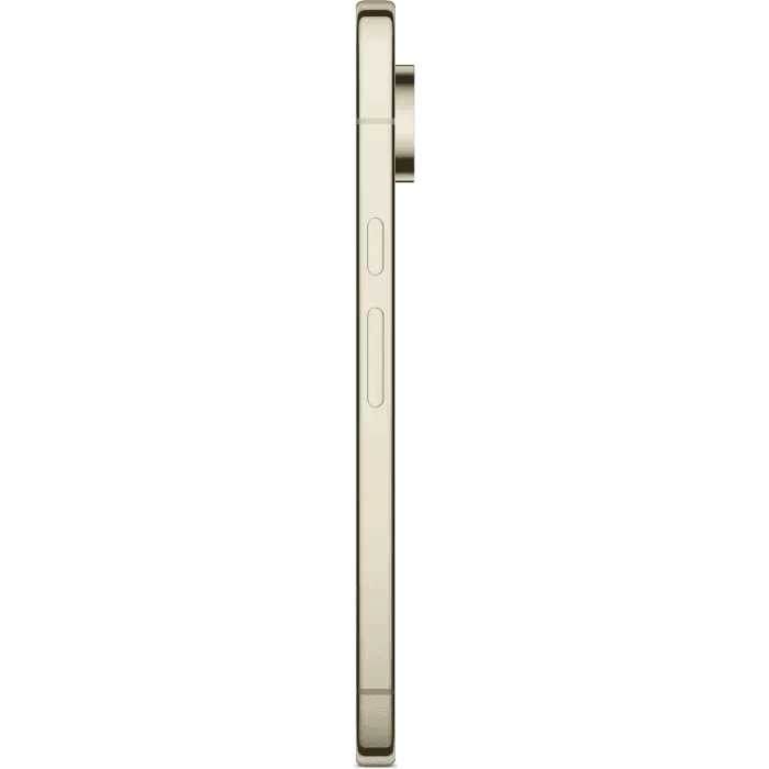 Google Pixel 11 Pro XL in Olive, side view showing the power and volume keys