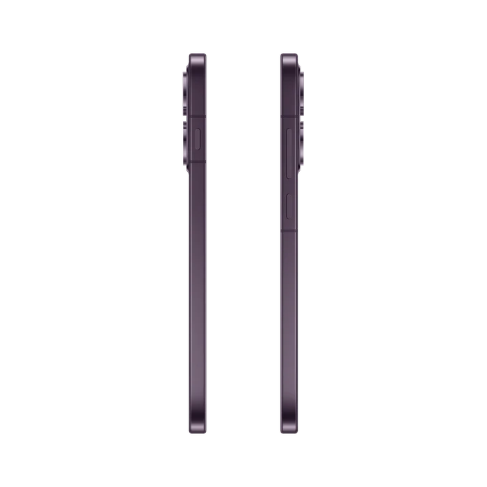 OPPO Reno16 5G in Twilight Violet, left and right side views