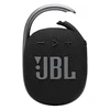 JBL Clip 4 portable Bluetooth speaker in Black, front view with carabiner open