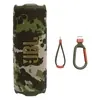 JBL Flip 7 portable Bluetooth speaker in Squad, with the finger loop and carabiner
