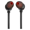 JBL Tune 310C USB-C earphones in Black, back view with the ear tips