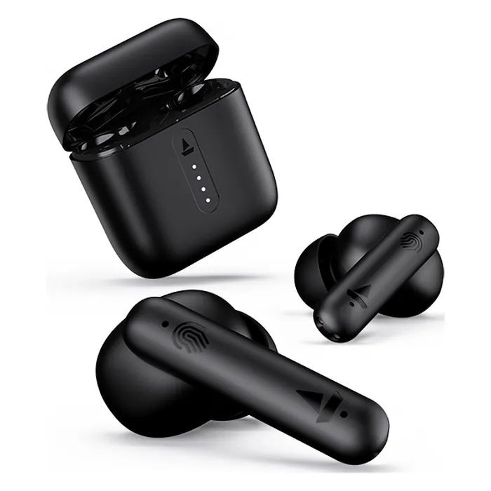boAt Airdopes 141 true wireless earbuds in Black, earbuds and the open charging case