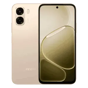 OPPO A6s 5G in Aurora Gold, back and front views