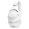 JBL Tune 770NC wireless over-ear noise cancelling headphones in White, standing upright, showing the buttons, audio socket and USB-C port on the right ear cup