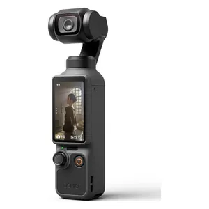 DJI Osmo Pocket 4 Standard Combo 3-Axis Gimbal Vlogging Camera, angled front view with the touchscreen on