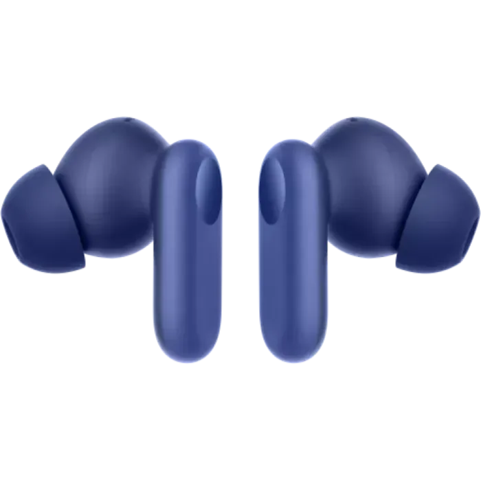 OnePlus Nord Buds 2r true wireless bluetooth earbuds with mic in Triple Blue, pair of earbuds, side view