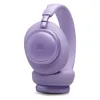 JBL Live 780NC noise cancelling headphones in Purple, folded, side view of an ear cup