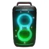 JBL PartyBox 520 portable Bluetooth party speaker in Black, front view with figure-eight light rings
