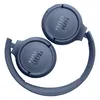 JBL Tune 520BT wireless on-ear headphones in Blue, folded for carrying
