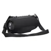JBL Xtreme 5 portable Bluetooth speaker in Black, angled back view with the shoulder strap
