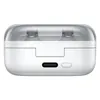 Samsung Galaxy Buds 4 Pro noise cancelling earbuds in White, charging case, back view with the USB Type-C port
