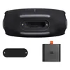 JBL Xtreme 4 portable Bluetooth speaker in Black, base with the battery cover removed and the replaceable battery