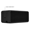 Marshall Emberton III portable Bluetooth speaker in Black and Brass, side view with the USB-C charging port