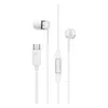 Sennheiser CX 80U USB-C wired earphones in White, front view with the USB-C plug and inline remote