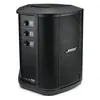 Bose S1 Pro+ portable PA system in Black, angled front view with the channel controls