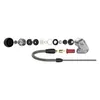 Sennheiser IE 900 wired in-ear monitors, Silver, exploded view of the 7 mm driver and aluminium housing