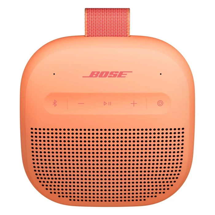 Bose SoundLink Micro (2nd Gen) portable Bluetooth speaker in Sunset Peach, front view
