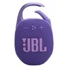 JBL Clip 5 portable Bluetooth speaker in Purple, carabiner open