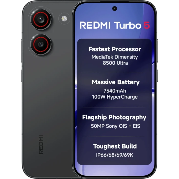 Redmi Turbo 5, 8GB RAM, 256GB Storage, Asphalt Black