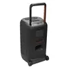 JBL PartyBox 520 portable Bluetooth party speaker in Black, back view with telescopic handle and wheels