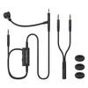 Sennheiser HD 500 BAM boom arm microphone in Black, contents of the box with the Y-adapter and foam pop screens