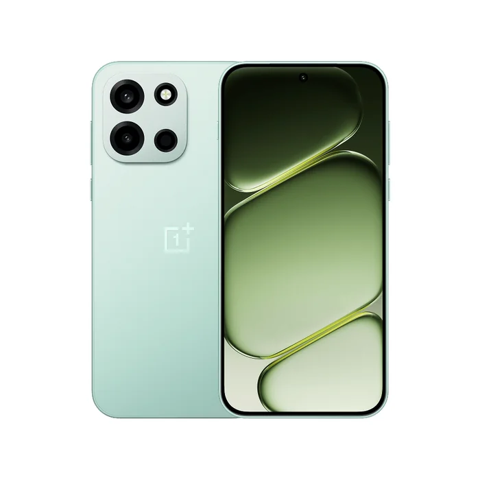 OnePlus Nord 6 in Fresh Mint, back and front views