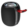 boAt Stone 208 portable Bluetooth speaker in Raging Black, angled front view with the carry strap