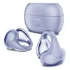 boAt Airdopes Loop open ear true wireless earbuds in Lavender Mist, clip-on earbuds and charging case