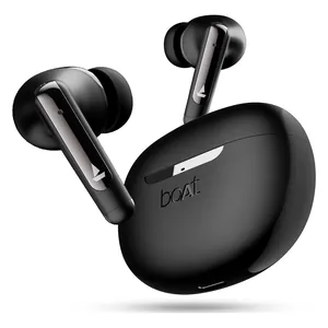 boAt Airdopes 141 ANC true wireless earbuds in Gunmetal Black, earbuds with the open charging case