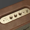 Marshall Stanmore III Bluetooth home speaker in Brown, brass control panel close-up