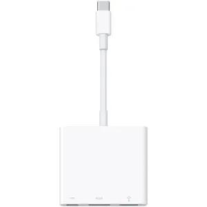 Apple USB-C Digital AV Multiport Adapter, adapter with the USB-C plug and three-port block