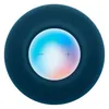 Apple HomePod mini smart speaker in Blue, top view of the backlit touch surface