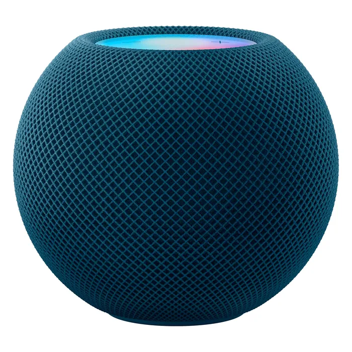 Apple HomePod mini smart speaker in Blue, front view