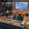 JBL Bar 800MK2 soundbar with detachable surround speakers and wireless subwoofer in Black, in a living room with the surround speakers behind the sofa