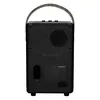 Marshall Tufton portable Bluetooth speaker in Black and Brass, back view with the AUX input and mains input