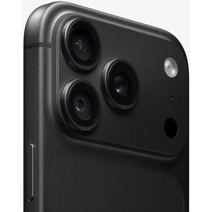 Apple iPhone 18 Pro in Black, close-up of the three 48MP cameras, flash and LiDAR Scanner