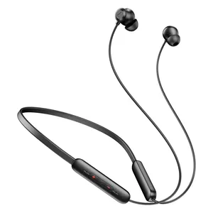 boAt Rockerz Summit wireless neckband earphones in Classic Black, full neckband with the earbuds and the 3-button controls on the band