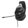 JBL Quantum 100 wired gaming headset in Black, left ear cup edge with the mic socket, mute button and volume control