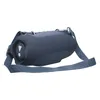 JBL Xtreme 5 portable Bluetooth speaker in Blue, angled back view with the shoulder strap