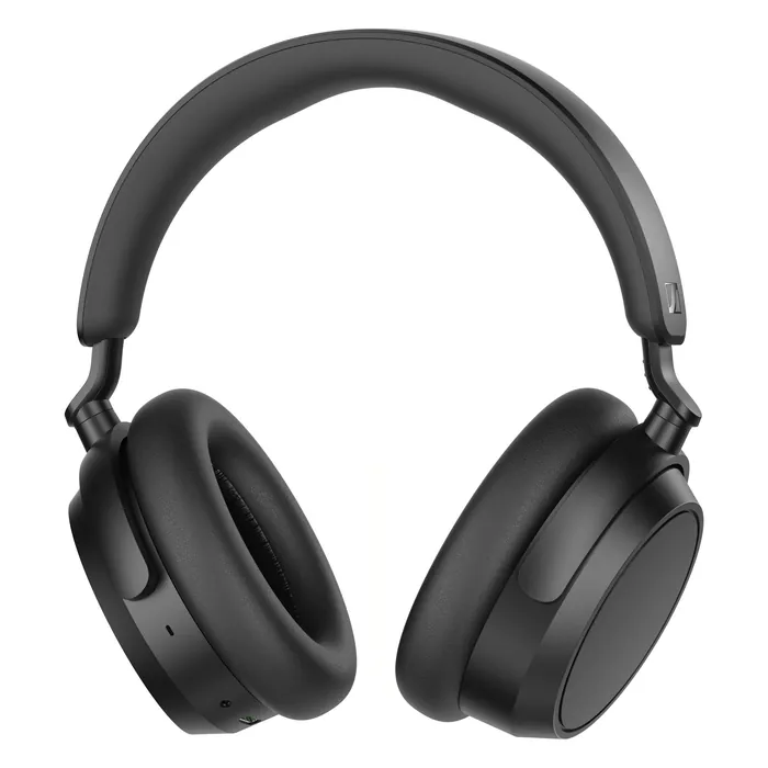 Sennheiser Accentum Plus Wireless noise cancelling headphones in Black, angled front view