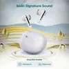 boAt Airdopes 141 ANC true wireless earbuds in White, earbuds above the charging case, boAt Signature Sound and Balanced EQ modes