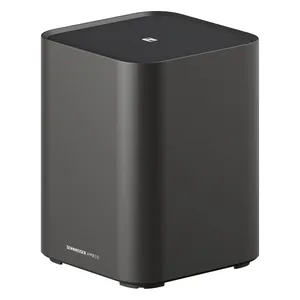 Sennheiser Ambeo Sub 350W wireless subwoofer in Black, angled front view