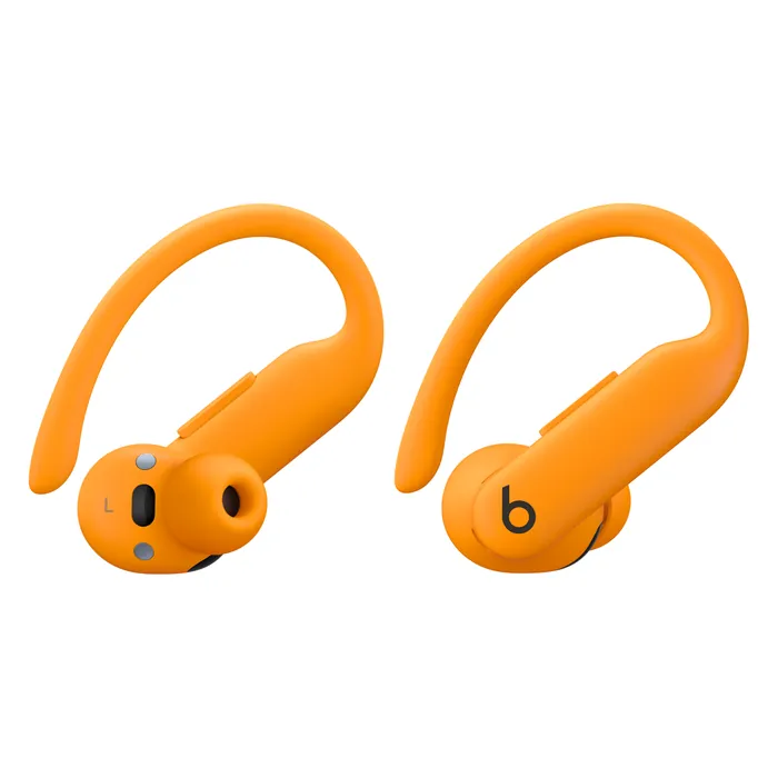 Beats Powerbeats Pro 2 true wireless earbuds in Electric Orange, pair of earbuds with ear hooks