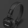 Marshall Major IV wireless on-ear headphones in Black, close-up of the headband and ear cup hinge