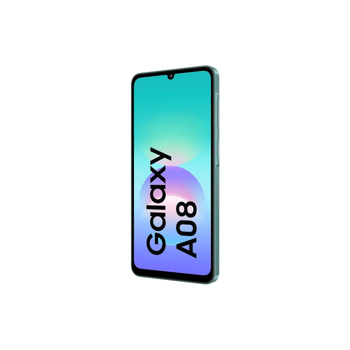 Samsung Galaxy A08 4G in Green, angled front view
