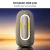 boAt Stone Nyx portable Bluetooth speaker in Desert Beige, standing upright with the light ring on
