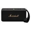 Marshall Middleton portable Bluetooth speaker in Black and Brass, front view with the carry strap