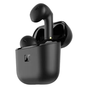 Sennheiser Accentum Open true wireless open-fit earbuds in Black, earbuds in the open charging case